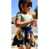 Yellow Floral Skater Skirts