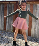 Pink Suede Skirt