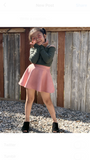 Pink Suede Skirt