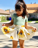 Yellow Floral Skater Skirts