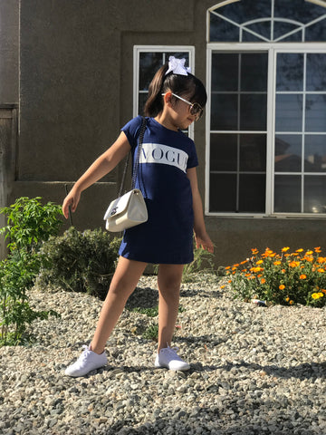 Blue Vogue T Shirt Dress