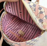 Pink Print Elegant Shoulder Backpack