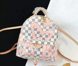 Pink Print Elegant Shoulder Backpack