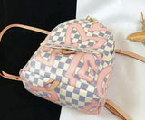 Pink Print Elegant Shoulder Backpack