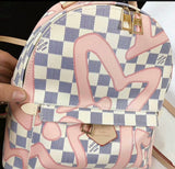 Pink Print Elegant Shoulder Backpack